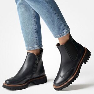 Paul Green Dark Leather Moto Boots